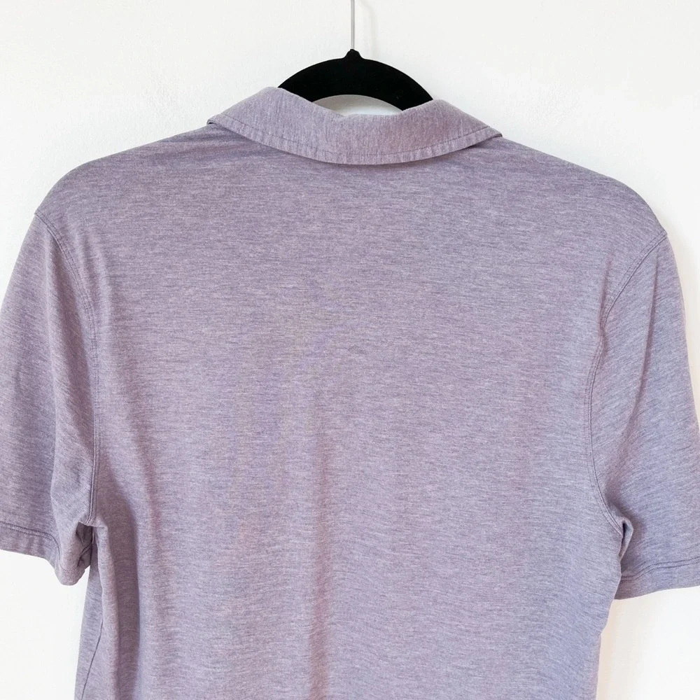 Lululemon Evolution Short Sleeve Polo Heathered Dusky Lavender Mens Small Preppy